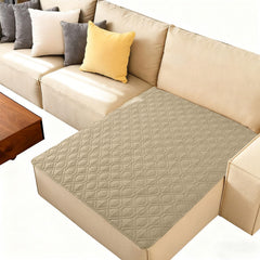 hyha waterproof dog bed blanket taupe demonstrates triple waterproof protection for spill-free furniture.