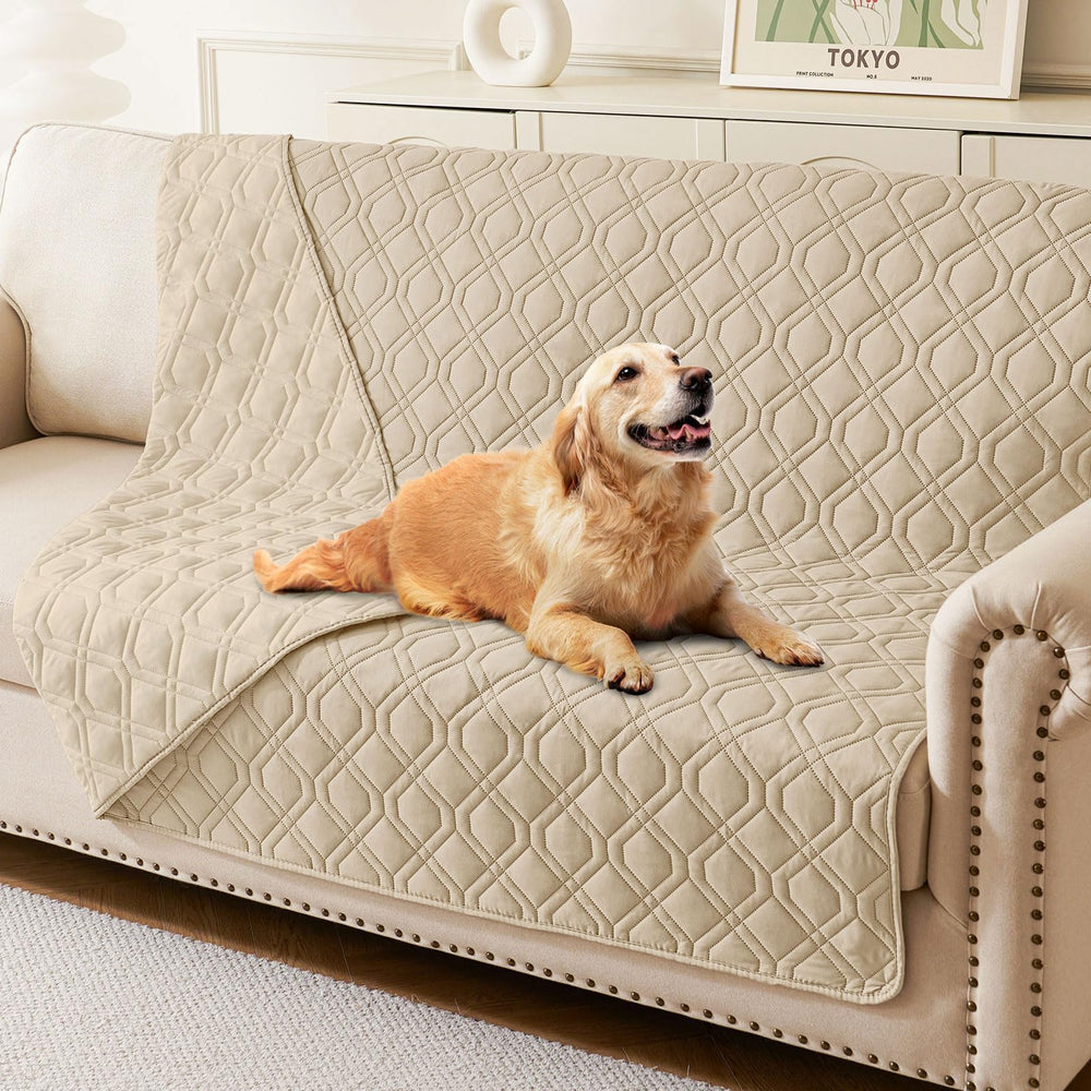 Hyha waterproof dog bed blanket showing the TPU layer protecting furniture