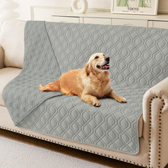 Hyha waterproof dog blanket closeup shows triple protection for furniture.