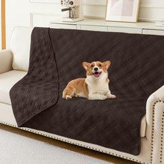 hyha waterproof dog blanket fabric close-up shows microfiber texture with hidden waterproof layer