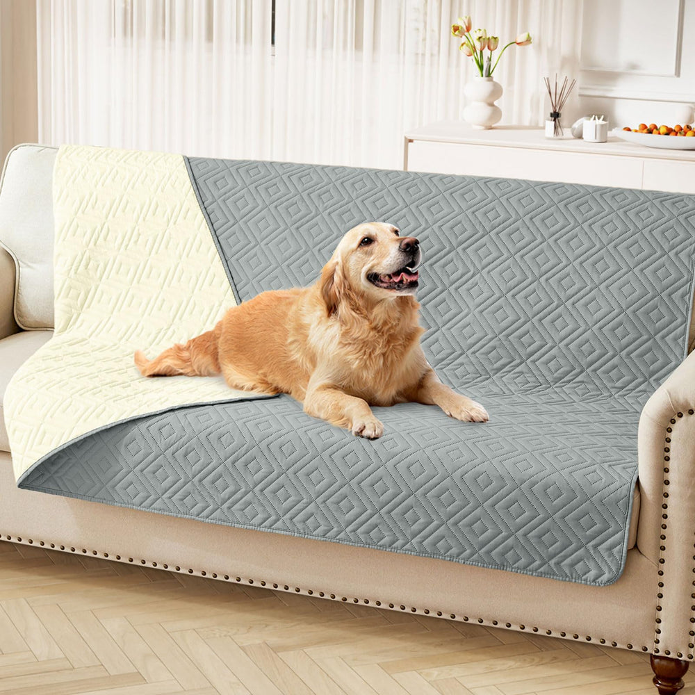 Hyha Waterproof Dog Blanket front view shows soft texture and triple waterproof protection for furniture.
