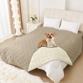 hyha waterproof dog blanket front view showing microfiber coating protects furniture from moisture
