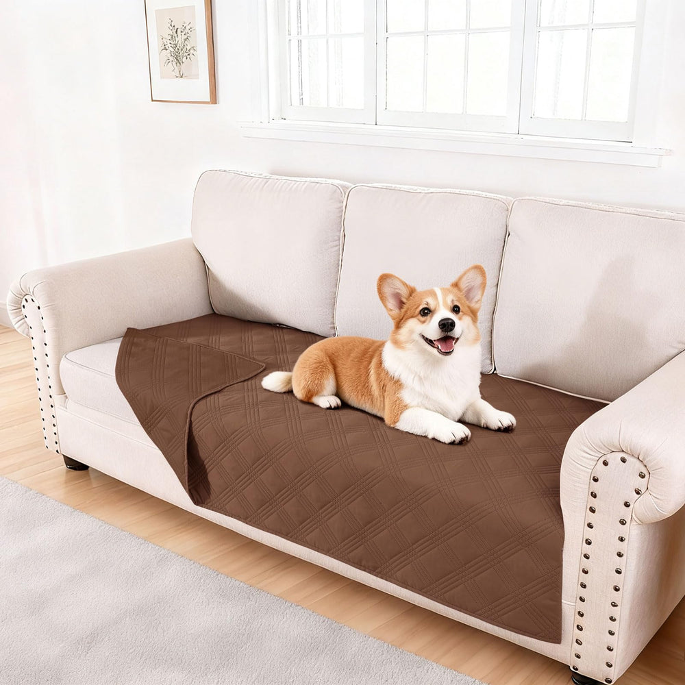 hyha waterproof dog blanket top view highlighting sofa protection against spills