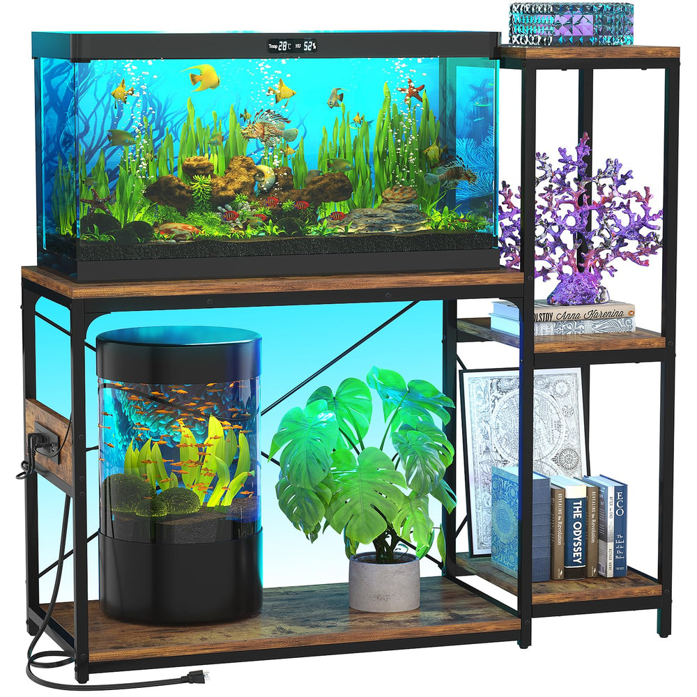 Hyomdeck stand top view shows a sturdy dual-tank setup ideal for two aquariums.