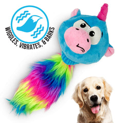 Hyper Pet Doggie Pal Unicorn toy vibrates for engaging fetch sessions