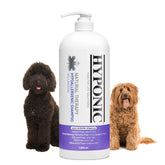HYPONIC hypoallergenic shampoo bottle shows gentle cleansing for sensitive pet skin