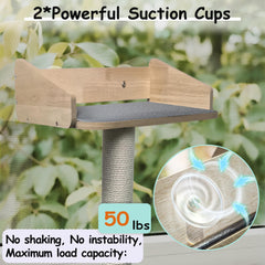 HYUVCX cat window perch durable sisal post satisfies scratching and protects furniture.