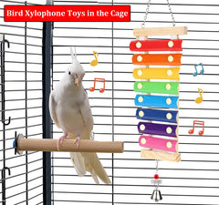 HZAKXIN floral grinding stone bell parrot toy stimulates beak work and playful sounds