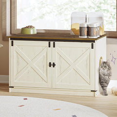 Hzuaneri cat litter box enclosure interior cushion offers cozy privacy.