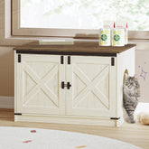 Hzuaneri cat litter box enclosure with cushion provides a cozy, private space.