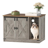 Hzuaneri cat litter box enclosure front view showing discreet privacy for hallway spaces