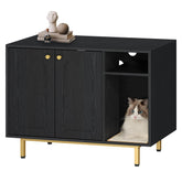 Hzuaneri CB01504G cat litter box enclosure front view with hidden space and modern finish