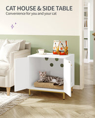 Hzuaneri cat litter enclosure in living room as stylish end table and hideaway
