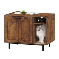 Hzuaneri cat litter box enclosure side view highlights hidden privacy and odor control.