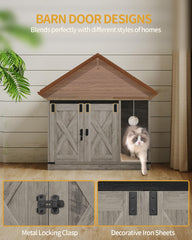 Hzuaneri farmhouse style litter box exterior with rustic decor cues