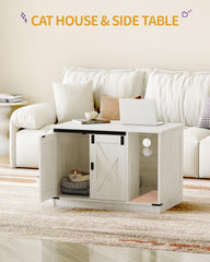 Hzuaneri hidden litter box cabinet open door demonstrates easy access and privacy