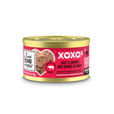 i and love and you xoxos wet cat food pate texture closeup with dual proteins