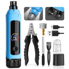 ianciu dog nail grinder in blue front view for calm grooming