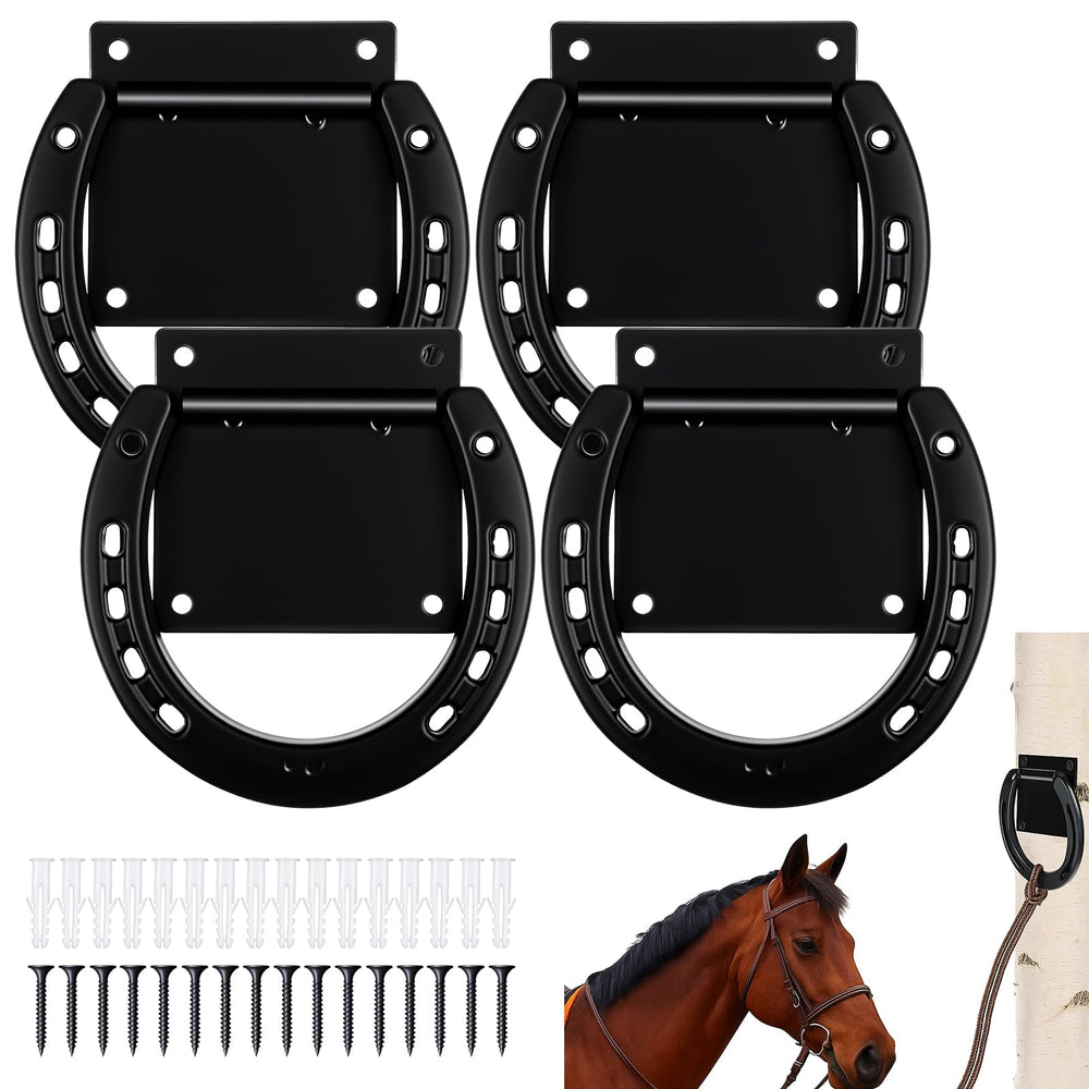 IANFAN horse tie ring in solid steel with 3x3-inch sizing for durable wall mounting.