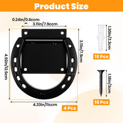 IANFAN horseshoe cross tie ring wall mount showing rustic charm and stability.