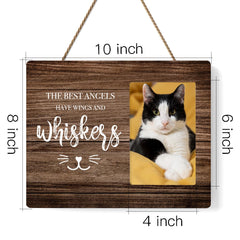 IAXIC Pet Memorial Frame wood texture emphasizes rustic elegance for living room display.