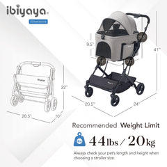 ibiyaya travois-cabin-space roomy interior for a medium dog or two small pets