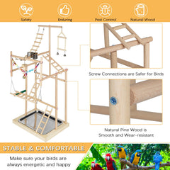 Ibnotuiy parrot playstand assembly shows easy, screw-connected construction for quick setup