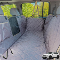 iBuddy dog seat cover mesh window improves airflow and helps reduce dog anxiety on drives.