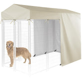 Iceberg Elf half-coverage kennel cover for 8x4x6 provides weather protection.