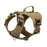 ICEFANG GN8 tactical dog harness front view showing secure fit for daily walks.