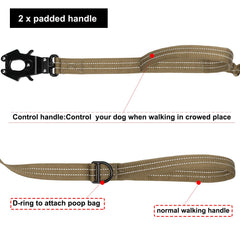 ICEFANG Tactical Dog Leash reflective nylon for safer night-time walks.