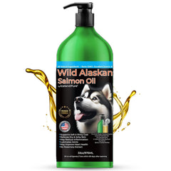Iceland Pure Wild Alaskan Salmon Oil dog bottle supports healthy coat and skin