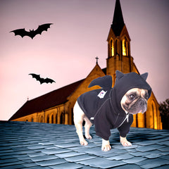 iChoue Bat Wing Dog Costume hand-stuffed horns detail highlights playful charm.