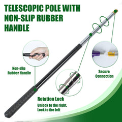 IC ICLOVER snake catcher net highlights 12 inch ring for easy placement.