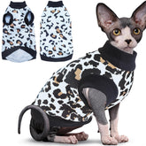 Idepet cat sweater in soft white cotton for year-round warmth and skin comfort.