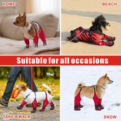 Idepet dog suspender boots adjustable straps demonstrating 360-degree fit
