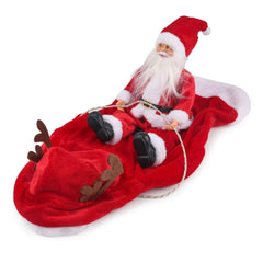Idepet Santa dog costume back view emphasizes playful holiday look for pets