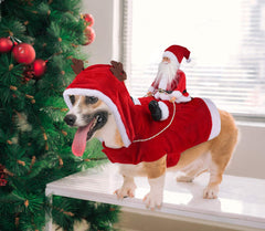 Idepet Santa dog costume side view highlights comfortable fit for celebrations