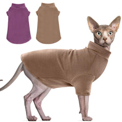 Idepet Sphynx sweater back view highlights cozy coverage for indoors