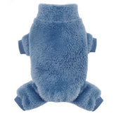 Idepet Velvet dog pajamas folded in blue showcase cozy fabric and compact storage.