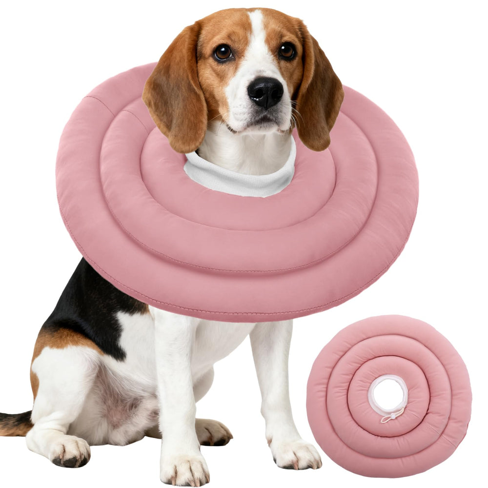 IDOMIK dog recovery collar pink XL worn for post-surgery protection