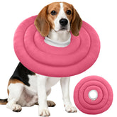 IDOMIK dog recovery collar rose xl front protects incisions while allowing drinking and sleeping.