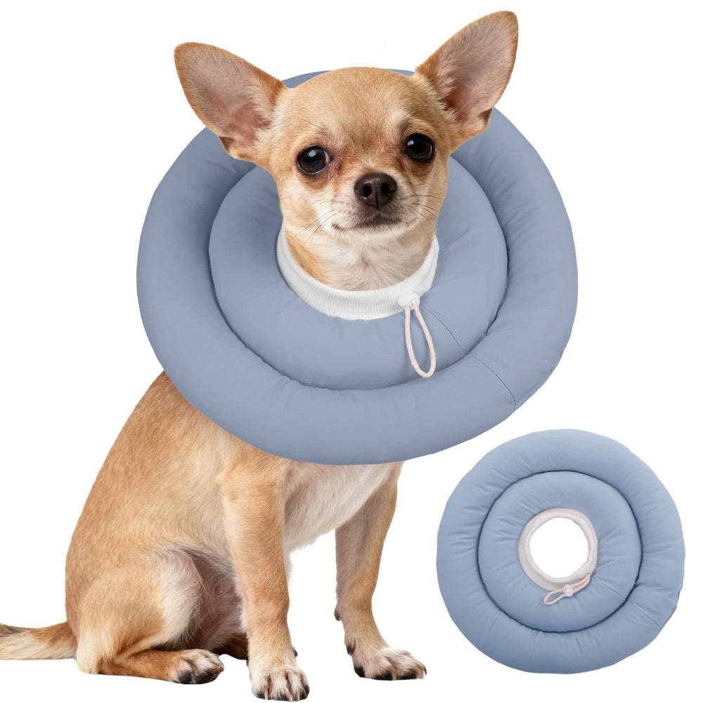 IDOMIK dog recovery collar soft blue cone offers comfortable post-surgery protection.