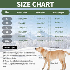 IDOMIK dog winter coat green back view highlights waterproof back zipper