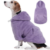 IDOMIK fuzzy dog sweater adjustable hood for quick on-and-off wear during cold days