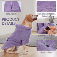 IDOMIK fuzzy dog sweater harness hole enables secure leash attachment