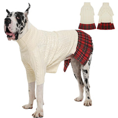 IECOii Big Girl Sweater Dress 4XL chest fit for giant breeds; outdoor warmth.