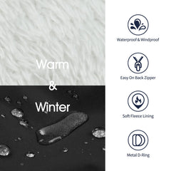 IECOii dog jacket polar fleece lining adds warmth on cold days