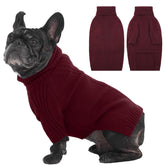 IECOii dog sweater burgundy front view shows warm knit for medium dogs