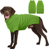 IECOii dog sweater green front view offers cozy warmth for chilly walks.